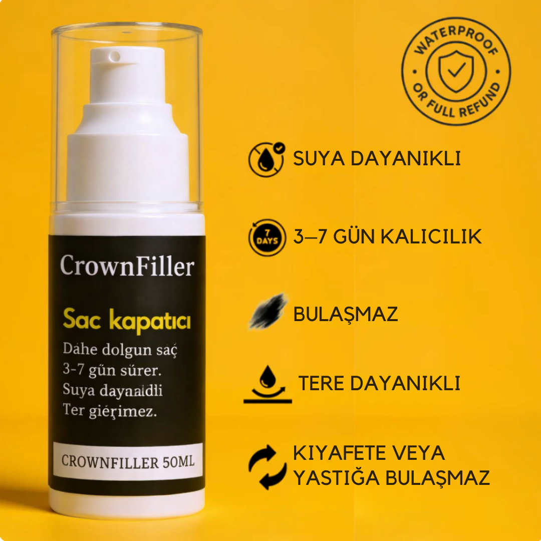 CROWNFILLER SAÇ DOLGU KAPATICI 50 ML – SUYA DAYANIKLI, 3–7 GÜN KALICILIK.