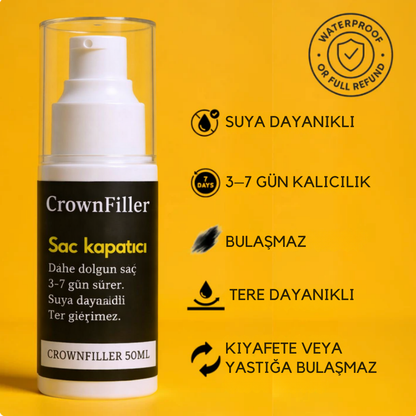 CROWNFILLER SAÇ DOLGU KAPATICI 50 ML – SUYA DAYANIKLI, 3–7 GÜN KALICILIK.