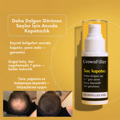 CROWNFILLER SAÇ DOLGU KAPATICI 50 ML – SUYA DAYANIKLI, 3–7 GÜN KALICILIK.