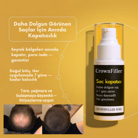 CROWNFILLER SAÇ DOLGU KAPATICI 50 ML – SUYA DAYANIKLI, 3–7 GÜN KALICILIK.